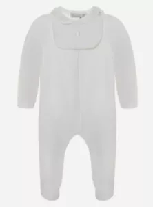 WHITE JERSEY BABYGROW Patachou 1 Month 5608278912480 New With Tag Free Shipping - Picture 1 of 5