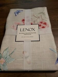 Lenox Butterfly Meadow Flutter Bird Cloth Tablecloth 60” X 102” NEW