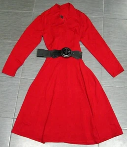 R&K Originals Red Sweater Dress & Belt Holiday Christmas Cocktail Party Size S - Picture 1 of 8