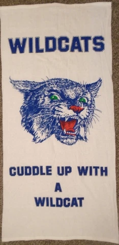Vintage University of Kentucky Wildcats UK Beach Towel 60x30'' NOS Made in USA Cover
