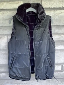 OOKIE & LALA Reversible Faux Fur Puffer Vest XS $180 - Picture 1 of 8