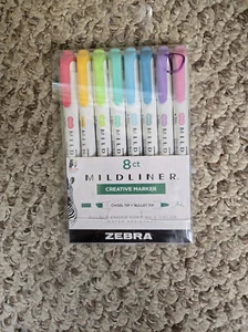 8 STÜCK MILDLINER CREATIVE MARKER - DOPPELENDIG - MEISSEL/KUGELSPITZEN - ZEBRA - #D - Bild 1 von 3