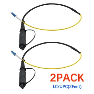2PACK OptiTap Hardened Male Connector to LC/UPC Test Jumper Singlemode 2 feet - Photo 1/5