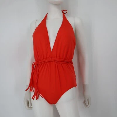 Traje de baño Seafolly para mujer cuello en V de una pieza talla 14 con cinturón  Foto 1 de 4