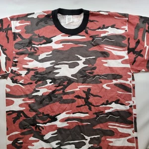 Vintage Urban Rosso Mimetico Punto Singolo Vuoto Manica Corta Uomo 2XL NOS Made In USA - Foto 1 di 6