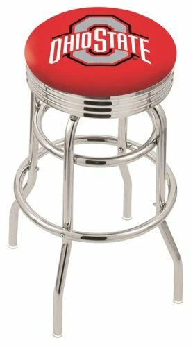 Ohio State Bar Stool w/ Buckeyes Logo Swivel Seat - L7C3C - Image 1 of 2