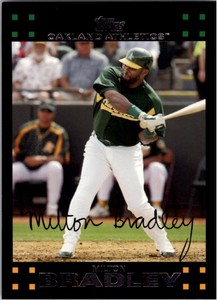2007 Topps Oakland Athletics Baseball Card #393 Milton Bradley