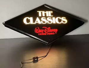 Walt Disney Home Video Vintage (1984) "The Classics" Black Diamond Lighted Sign - Picture 1 of 14