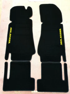 Tapates de terciopelo negro para Fiat 124 Spider 1966-1985 con logotipo amarillo - Imagen 1 de 1