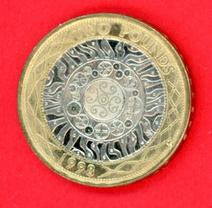 GREAT BRITAIN  2  POUNDS  1998  KM # 994  XF-AU. - Picture 1 of 2