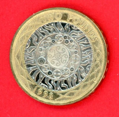 GREAT BRITAIN  2  POUNDS  1998  KM # 994  XF-AU. - Image 1 of 2
