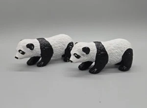 Vintage AAA 3" Baby Panda Bear Lot Of 2 Toy Animal Figures - Picture 1 of 11