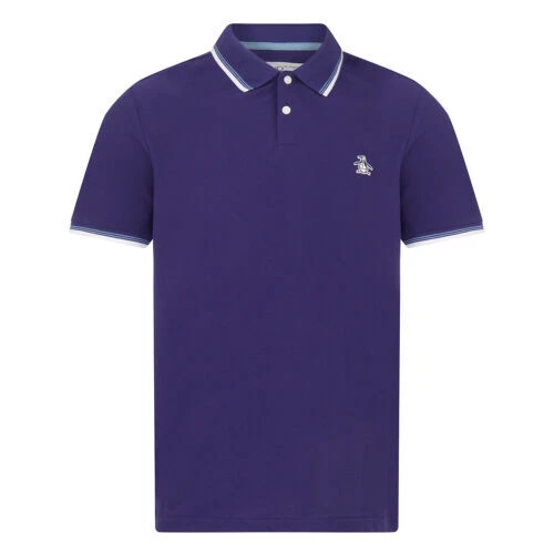 Original Penguin Homme Polo Shirt Tipped Sticker Pete En Coton 100% Biologique - Photo 1/1