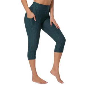 Women's mid-length anti-cellulite leggings with pocket, Slimming, Fitness, Yoga - Picture 1 of 9
