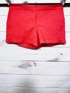 Apt 9 Essentials Womens Textured Shorts Size 16 Red High Rise Pockets - Picture 1 of 8