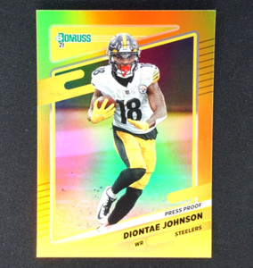 DIONTAE JOHNSON SP Gold 2021 Donruss Press Proof Gold #25 Steelers