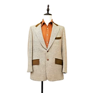 Vintage 60s 70s Mens 40R Wool Tweed Blazer Sport Coat Jacket Riding Country Ivy - Picture 1 of 16