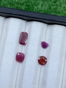 Natürlicher Rubin geschliffener Stein 4 Stck. Lot lose Edelsteine aus Afghanistan 5,00 Karat - Bild 1 von 7