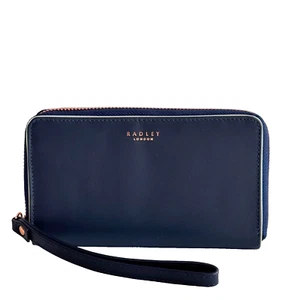 RADLEY Arlington Street dunkelblau Leder großer Reißverschluss rund Kalbsleder Handtasche-neu - Bild 1 von 6