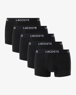 Paquete de 5 calzoncillos de algodón elástico LACOSTE en negro - talla pequeña Foto 1 de 4