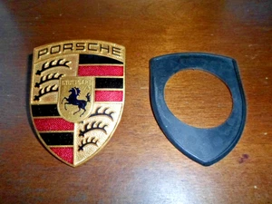 Porsche Cayenne Panamera Macan - Porsche Hood Logo Emblem w/ Gasket - Picture 1 of 11