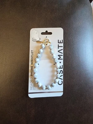 Case-Mate Universal Phone Beaded Wristlet - White Marble NEW - Image 1 of 2