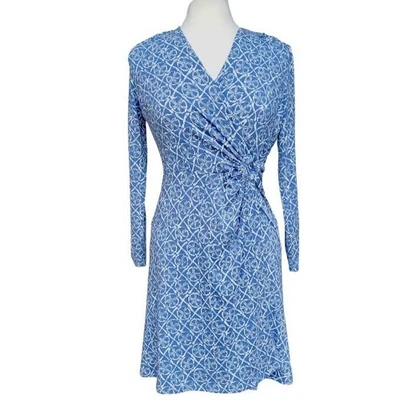 Vestido Pendleton Breezeway Imitación Envoltura Azul Blanco Arena Dólar - Pequeño Foto 1 de 4