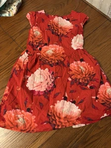  Abito rosso Gap bambina XL 12 grande fiori stampa multi floreale 2016 - Foto 1 di 4