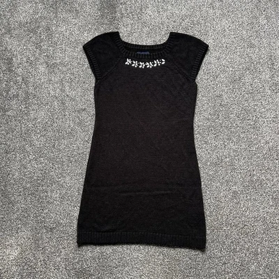 US Polo ASSN Jersey Liso Negro Suéter Vestido Para Mujer Talla S Tejido Diseñador Top Foto 1 de 4