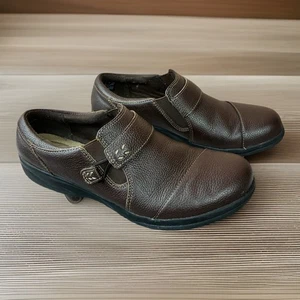 Zapatos sin cordones de cuero marrón de Clarks de las colecciones para mujer talla 7,5 de ancho - Imagen 1 de 7