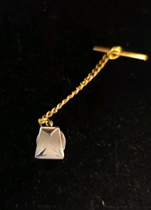 Sterling Silver Swank Tie Pin / Tack, Geometric Design - Picture 1 of 10