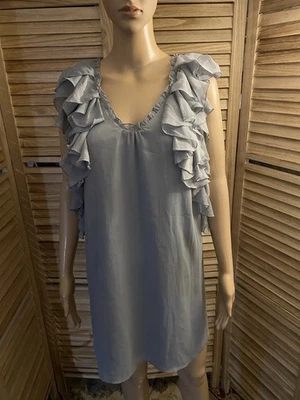 Vestido de cóctel Go International para mujer talla 9 gris claro con volantes sin mangas nuevo con etiquetas Foto 1 de 4