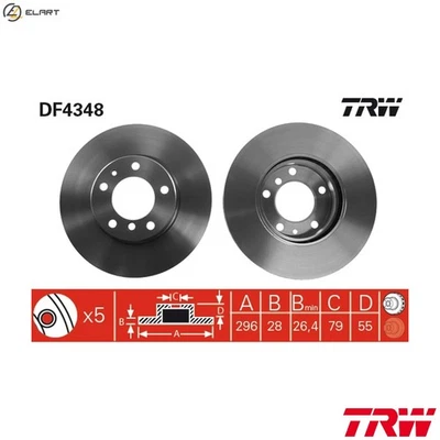 2x BRAKE DISC DF4348 FOR BMW M50B25 2.5L 6cyl 5 E34 - Image 1 of 4
