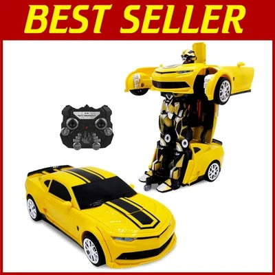 Kids RC Toy Transforming Robot Car | Remote Control | Yellow - Image 1 of 4