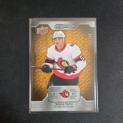 2023-24 Upper Deck Engrained Oak Shane Pinto /349 #44 Ottawa Senators    L45 - Image 1 of 2