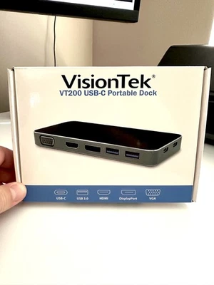 VisionTek VT200 Dual Display USB-C Docking Station with Power Passthrough -... - Image 1 of 2