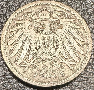 DEUTSCHLAND 1905 - A 10 PFENNIG DEUTSCHES REICH MÜNZE RL3116 - Bild 1 von 2