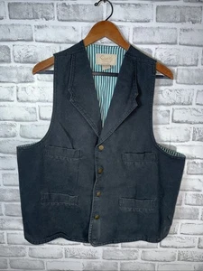 Chaleco Scully Denim Lona Botón Frontal Para Hombres XL Western Punk Steampunk Ska Vaquero - Imagen 1 de 7