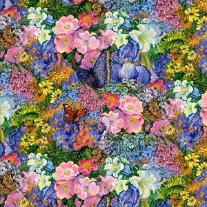 Power of the Elements Spring Floral Flowers Josephine Wall Fabric By FQ - 1/4 YD - Picture 1 of 9
