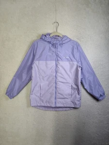 Eddie Bauer Girls Jacket Large Purple 100% Polyester Full Zip Hooded Windbreaker - Picture 1 of 22