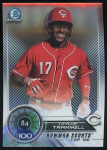 2018 Bowman Chrome Taylor Trammell Rookie Scouts Top 100 Reds RC