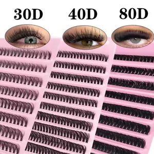 Cluster Lashes Individual D Curl Natural False Eyelashes Extensions 8-16mm Mixed - Picture 1 of 22