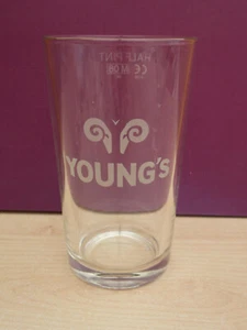 Young's Half Pint Glass CE Bar Man Cave Pub Xmas - Picture 1 of 1