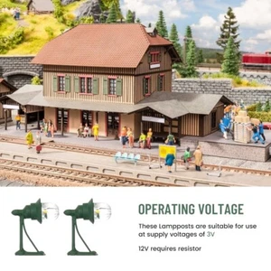 LED Model Train Wall Lights for HO Scale Railway Street Lamp Warm White 5pcs - Picture 1 of 25