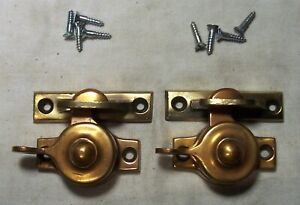 New ListingAntique Window Lock Pair Cast Brass Vtg R & E 1892 Tea Hardware Set Part #E10