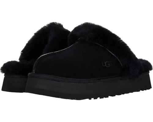 Ugg Z2405* Ciabatte basse da donna nere in pelle con disquette taglia 8 M