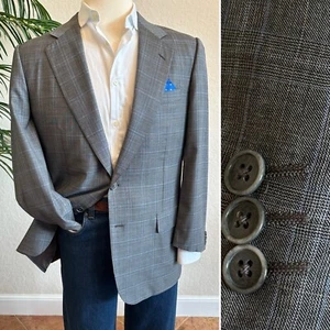 MAUS HOFFMAN BLAZER SIZE 44R LORO PIANA ITALY SPORT COAT GLEN CHECK JACKET - Picture 1 of 13
