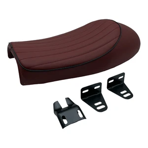 Universal caferacer seat Vertical rib stitch seat brown - Picture 1 of 3