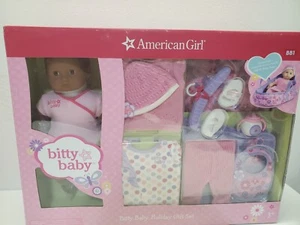 American Girl Bitty Baby Doll BB1 15" Holiday Gift Set Starter Kit Dark Skin - Picture 1 of 7