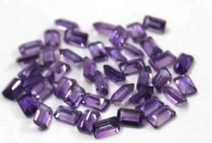 20 Stck. AAA+ Natürlicher Amethyst 5x3 mm Achteck Facettiert Kalibriert Größe Lose Edelstein - Bild 1 von 7